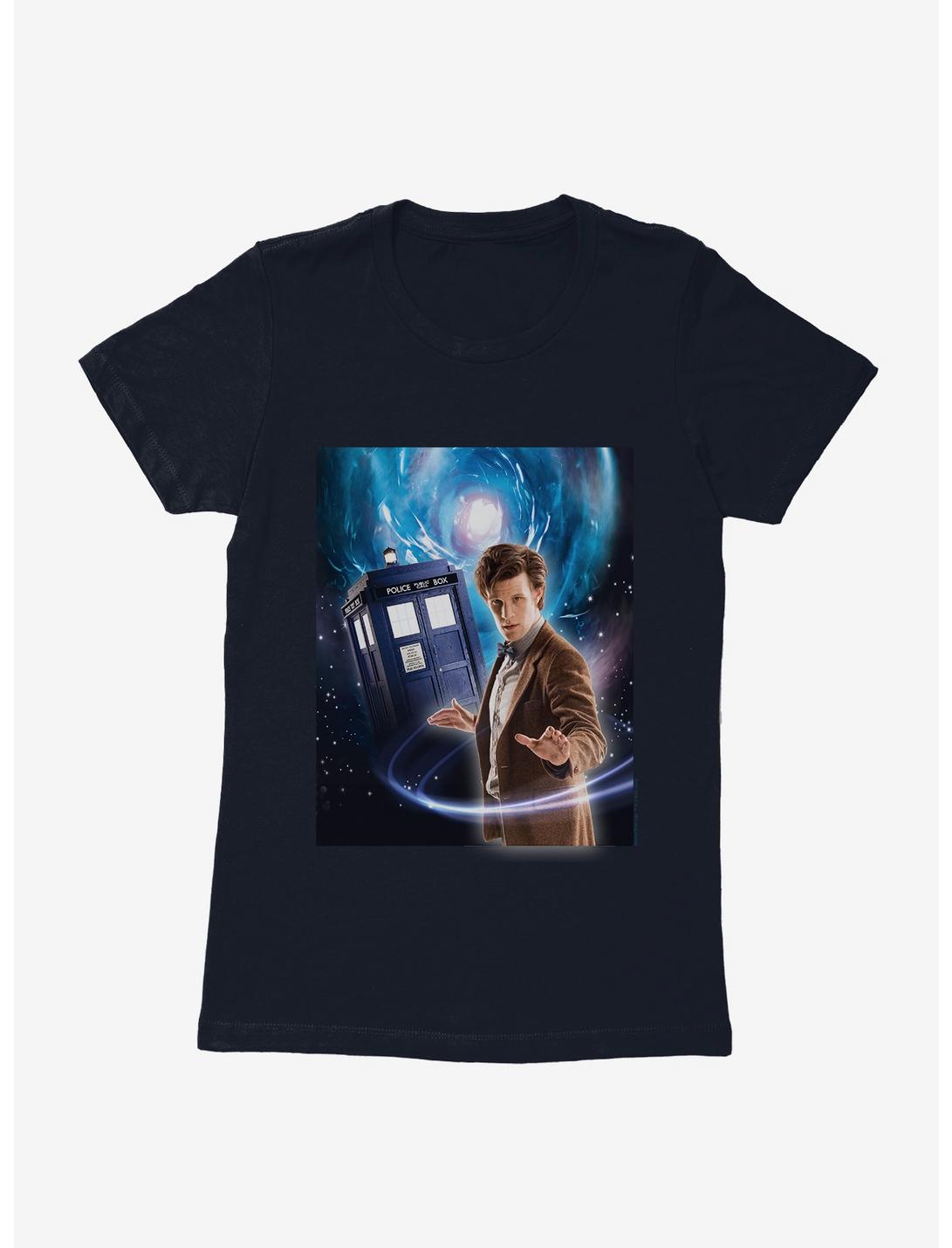 Doctor Who The Eleventh Doctor And TARDIS Space Womens T-Shirt, MIDNIGHT NAVY, hi-res