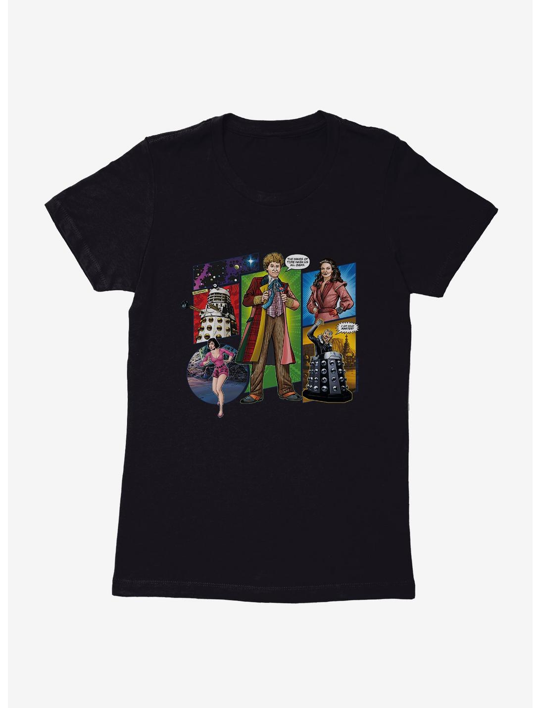 Doctor Who The Sixth Doctor Comic Scene Womens T-Shirt, BLACK, hi-res