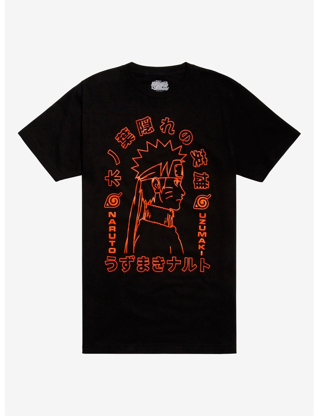 Naruto Shippuden Orange & Black T-Shirt, BLACK, hi-res