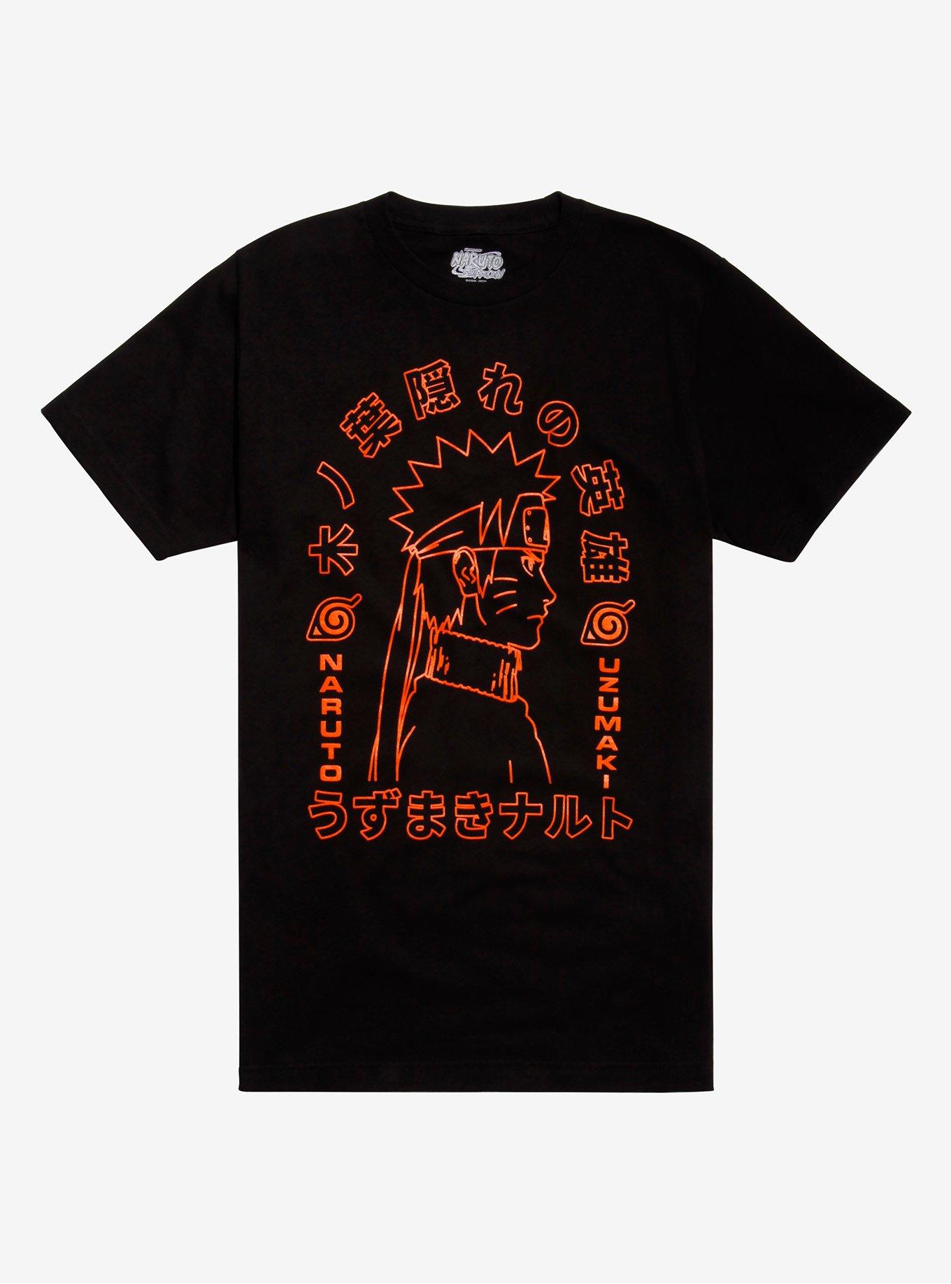 Naruto Shippuden Orange & Black T-Shirt, BLACK, hi-res