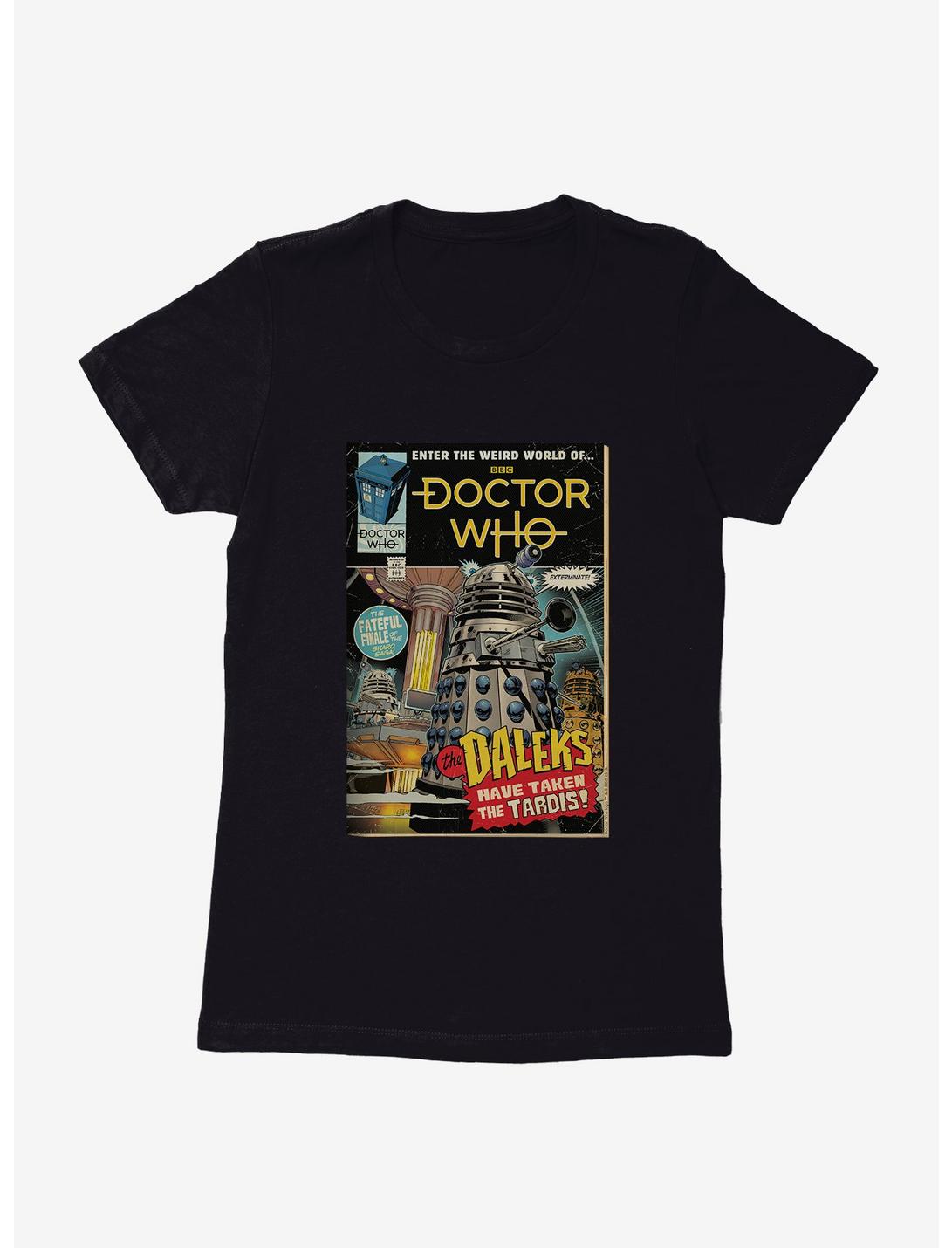 Doctor Who Daleks Takeover Comic Cover Womens T-Shirt, BLACK, hi-res