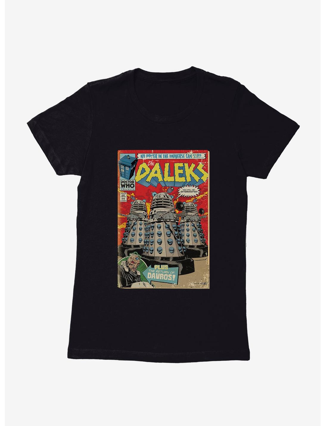 Doctor Who No Power Can Stop The Daleks Womens T-Shirt, BLACK, hi-res