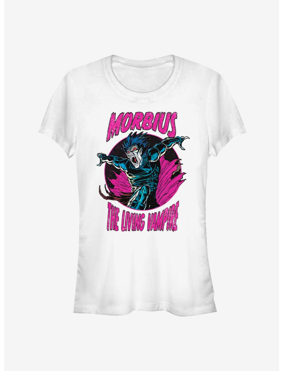 Marvel Morbius The Living Vampire Panels Comic Frame Girls T-Shirt , WHITE, hi-res
