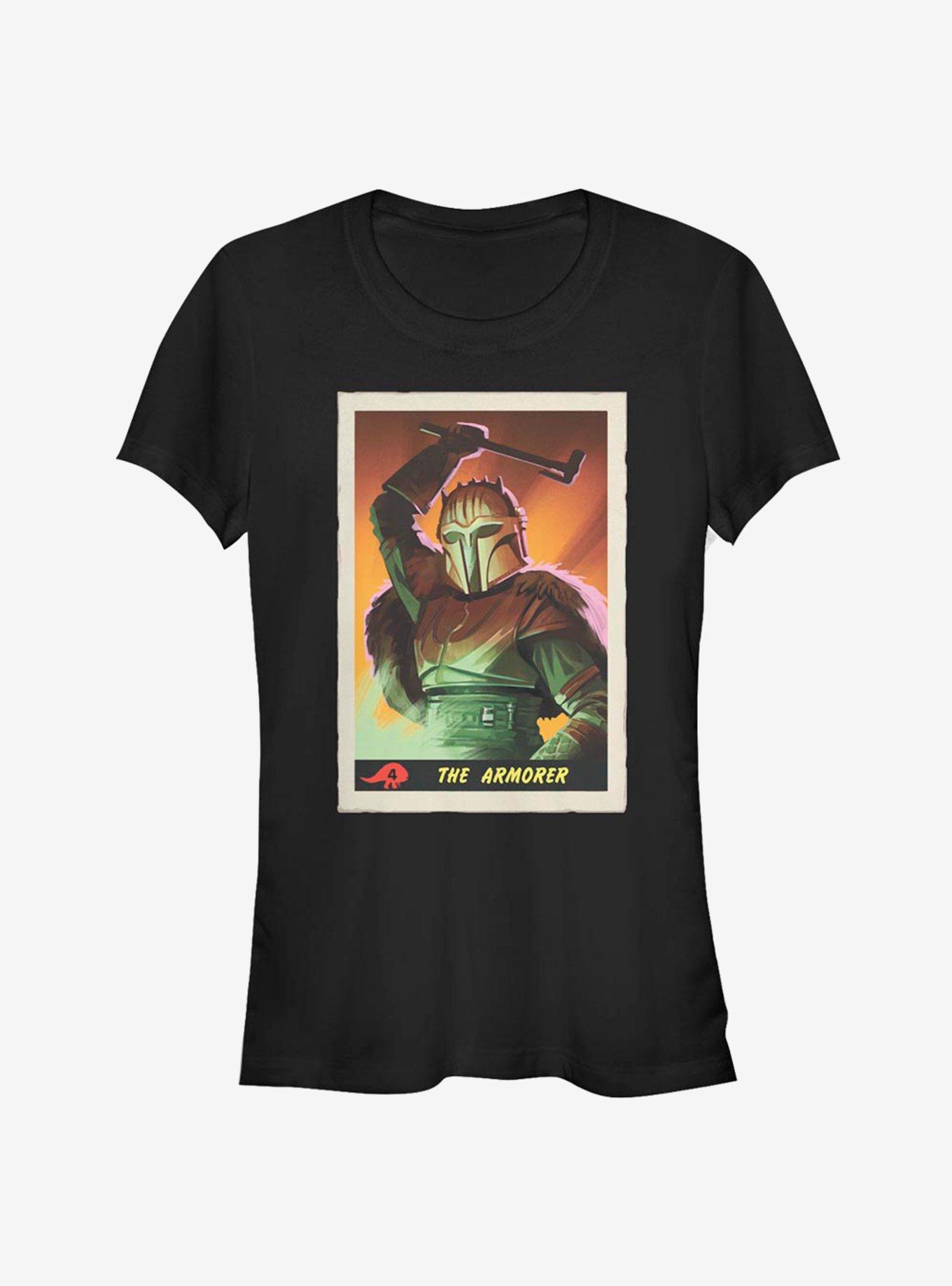 Star Wars The Mandalorian The Armorer Playing Card Girls T-Shirt, BLACK, hi-res