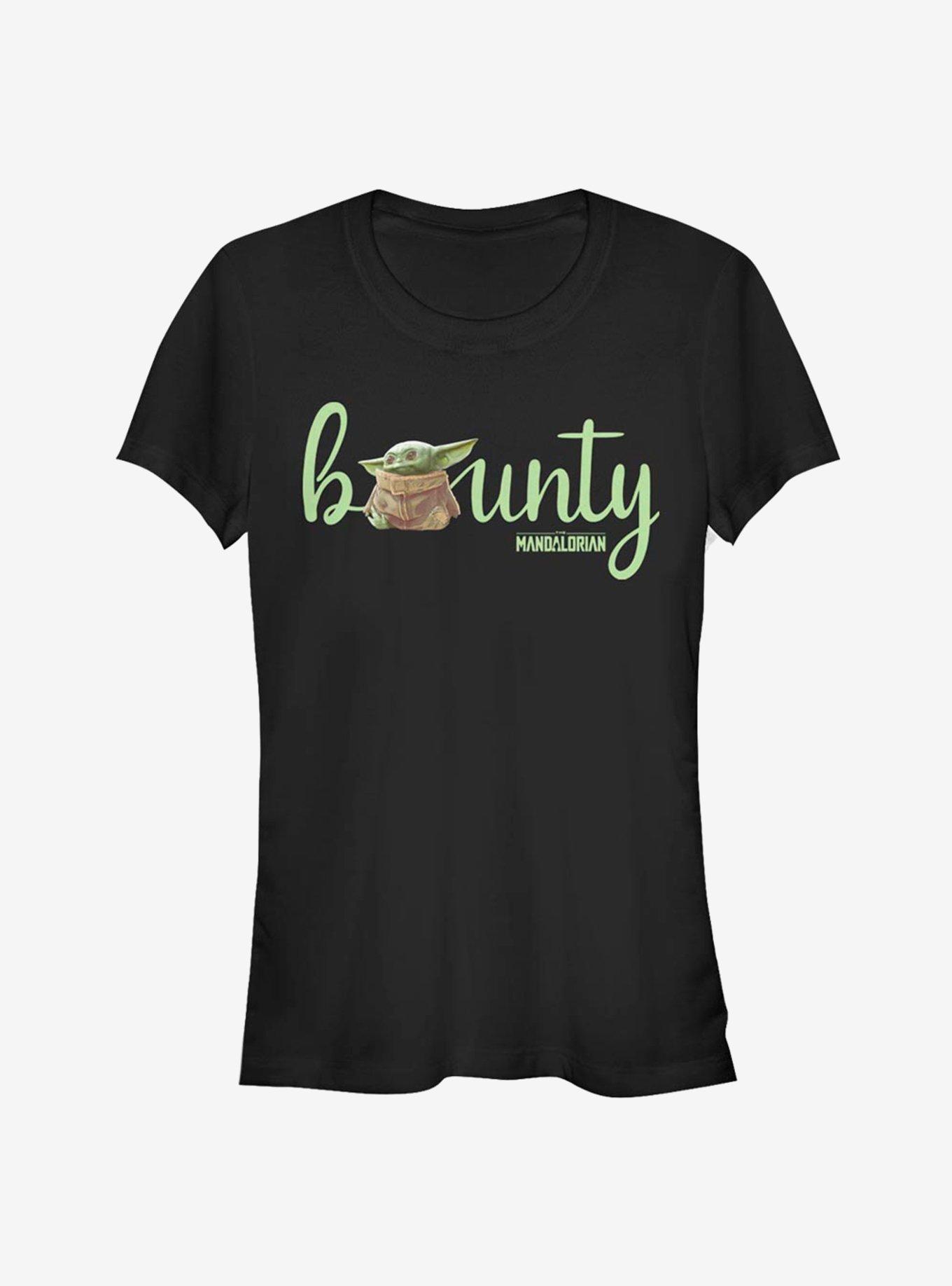 Star Wars The Mandalorian The Child Bounty Text Girls T-Shirt, BLACK, hi-res