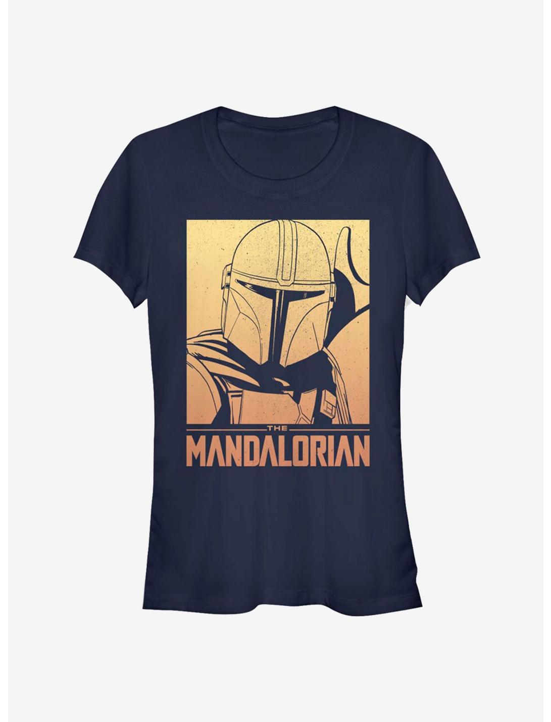 Star Wars The Mandalorian Mando Frame Girls T-Shirt, NAVY, hi-res