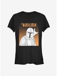 Star Wars The Mandalorian Mando Outline Girls T-Shirt, BLACK, hi-res