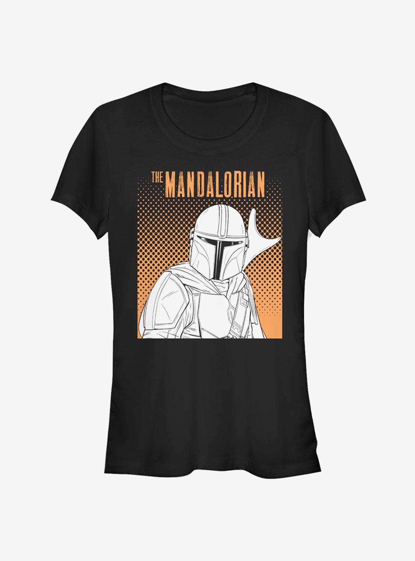 Star Wars The Mandalorian Mando Outline Girls T-Shirt, BLACK, hi-res