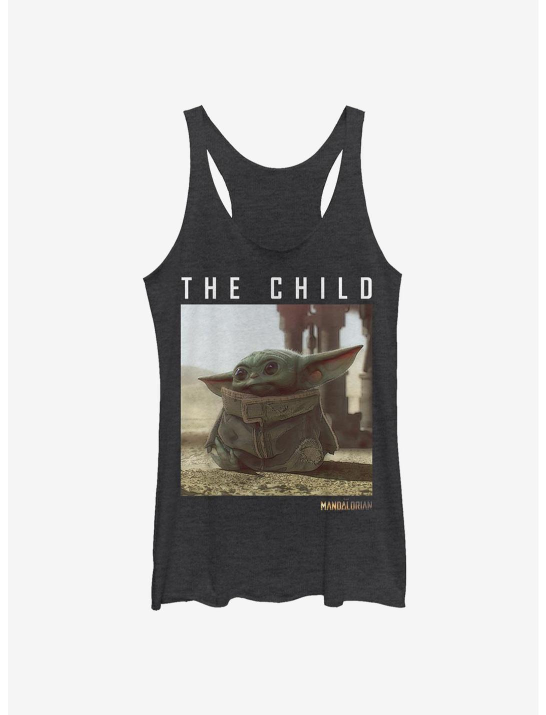 Star Wars The Mandalorian The Child Text Photoreal Girls Tank, BLK HTR, hi-res