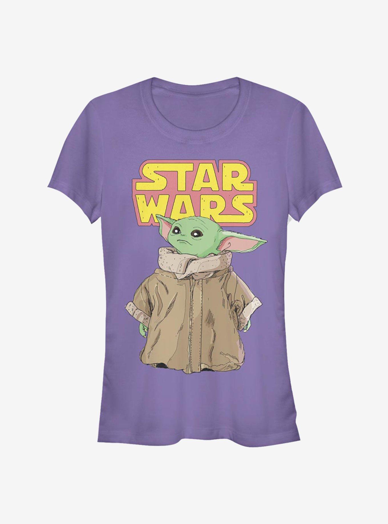 Star Wars The Mandalorian Logo The Child Gaze Girls T-Shirt, PURPLE, hi-res