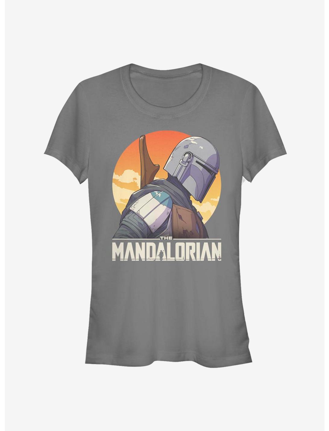 Star Wars The Mandalorian Mando Sunset Girls T-Shirt, CHARCOAL, hi-res