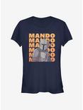 Star Wars The Mandalorian Mando Text Girls T-Shirt, NAVY, hi-res