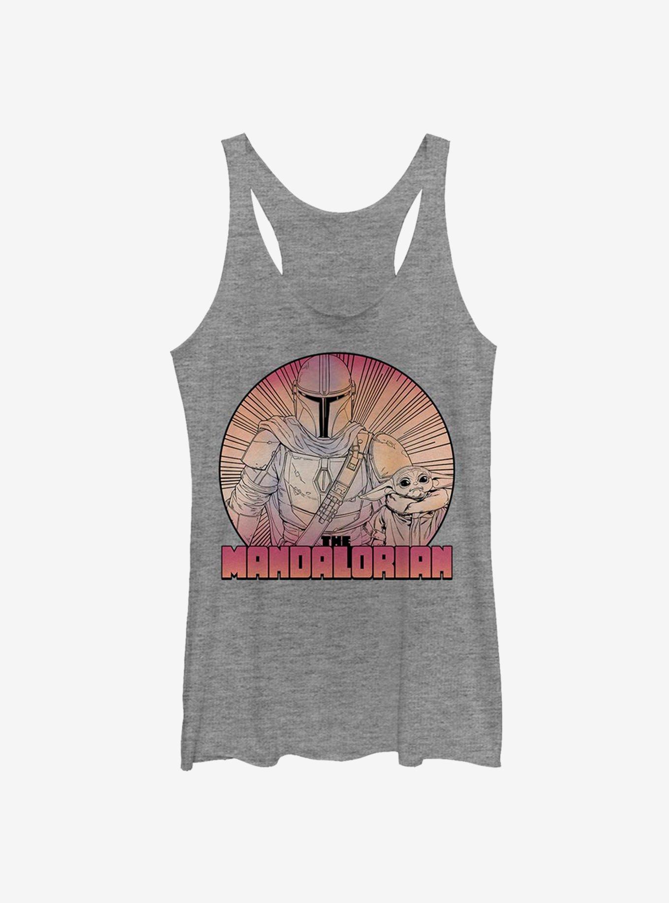 Star Wars The Mandalorian The Child Inside The Lines Girls Tank, GRAY HTR, hi-res