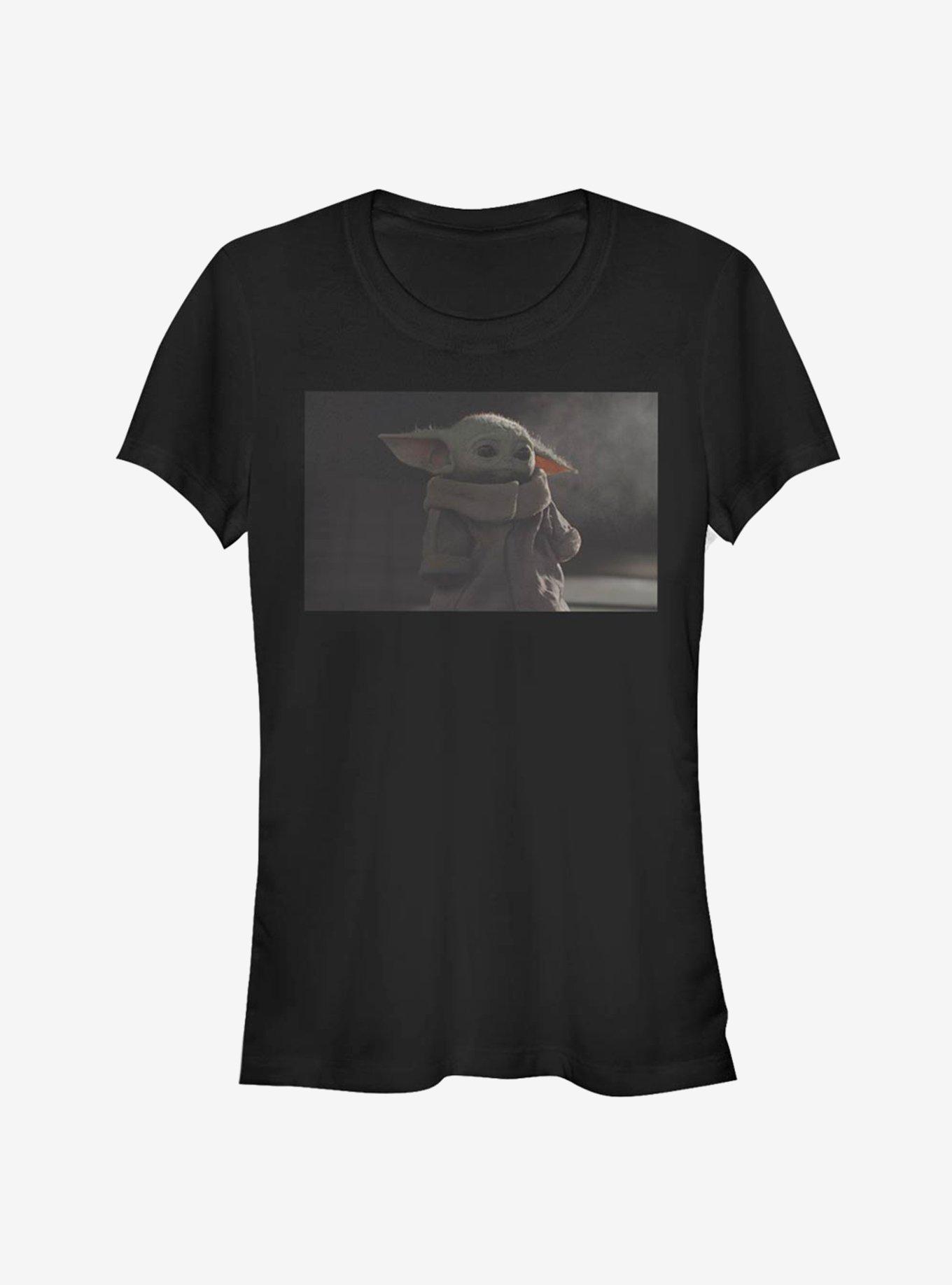 Star Wars The Mandalorian The Child Sad Photoreal Girls T-Shirt, BLACK, hi-res