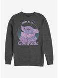 Star Wars The Mandalorian The Child This Is My Good Side Crew Sweatshirt, CHAR HTR, hi-res