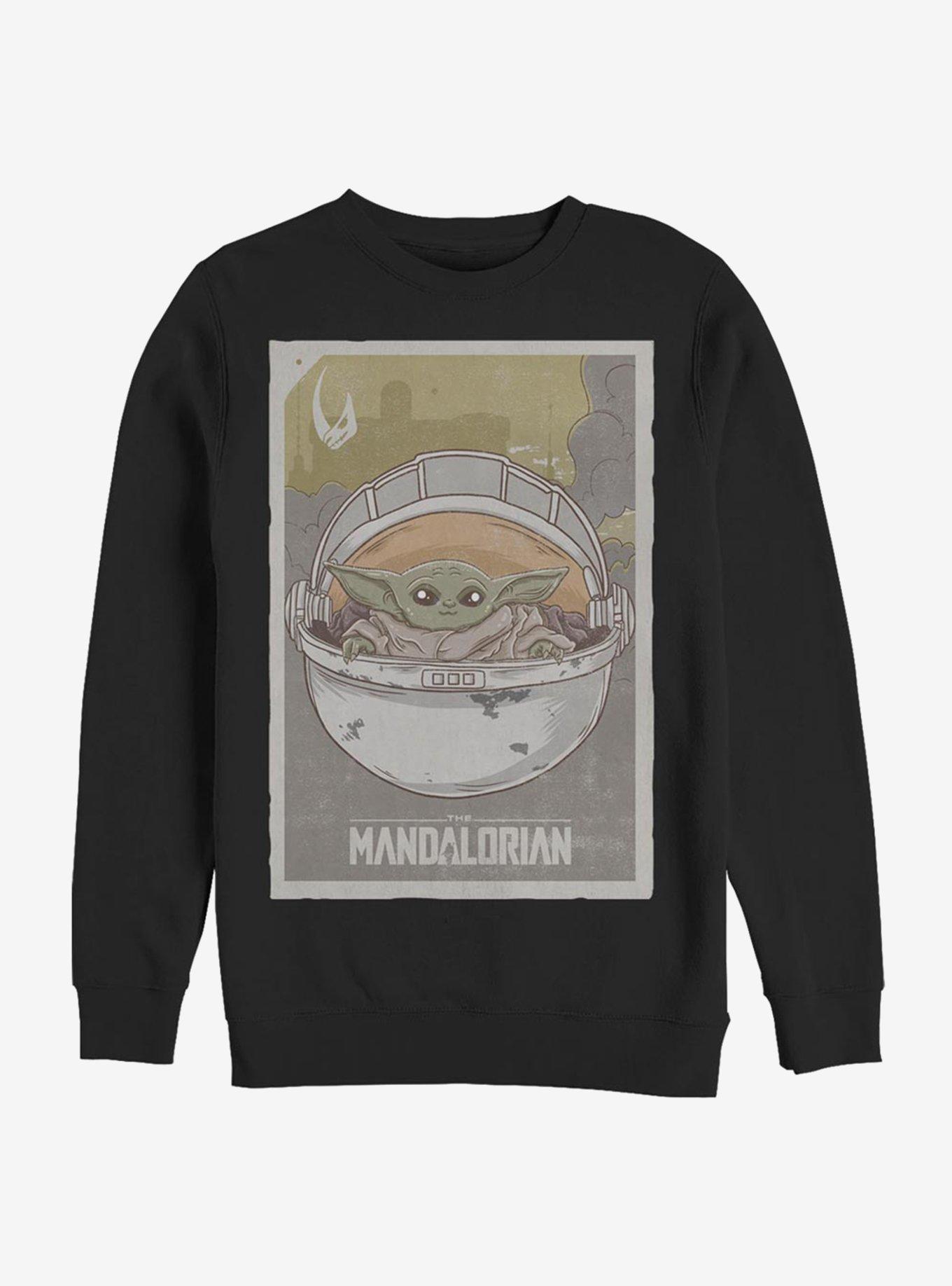 Star Wars The Mandalorian The Child Poster Crew Sweatshirt, BLACK, hi-res