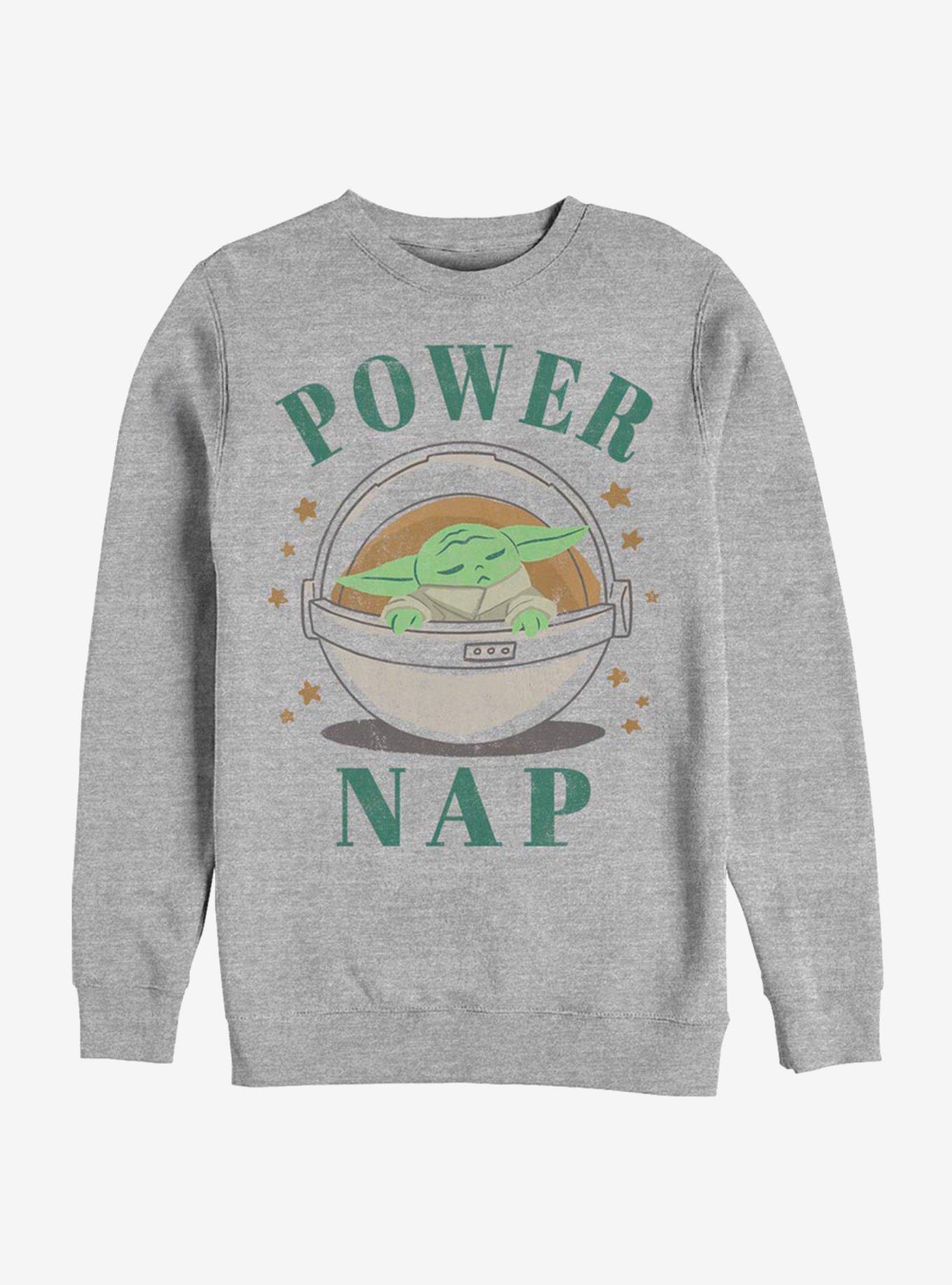 Star Wars The Mandalorian The Child Power Nap Crew Sweatshirt, ATH HTR, hi-res