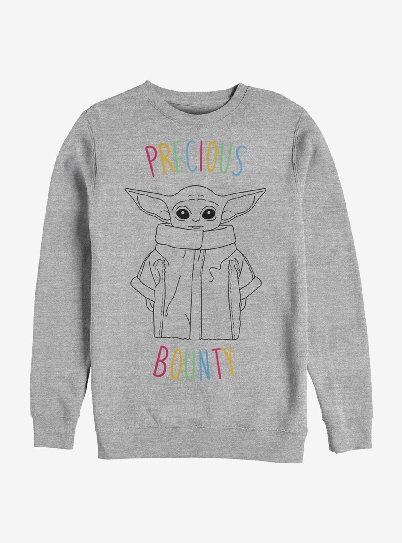 Star Wars The Mandalorian The Child Precious Bounty Outline Crew Sweatshirt, ATH HTR, hi-res