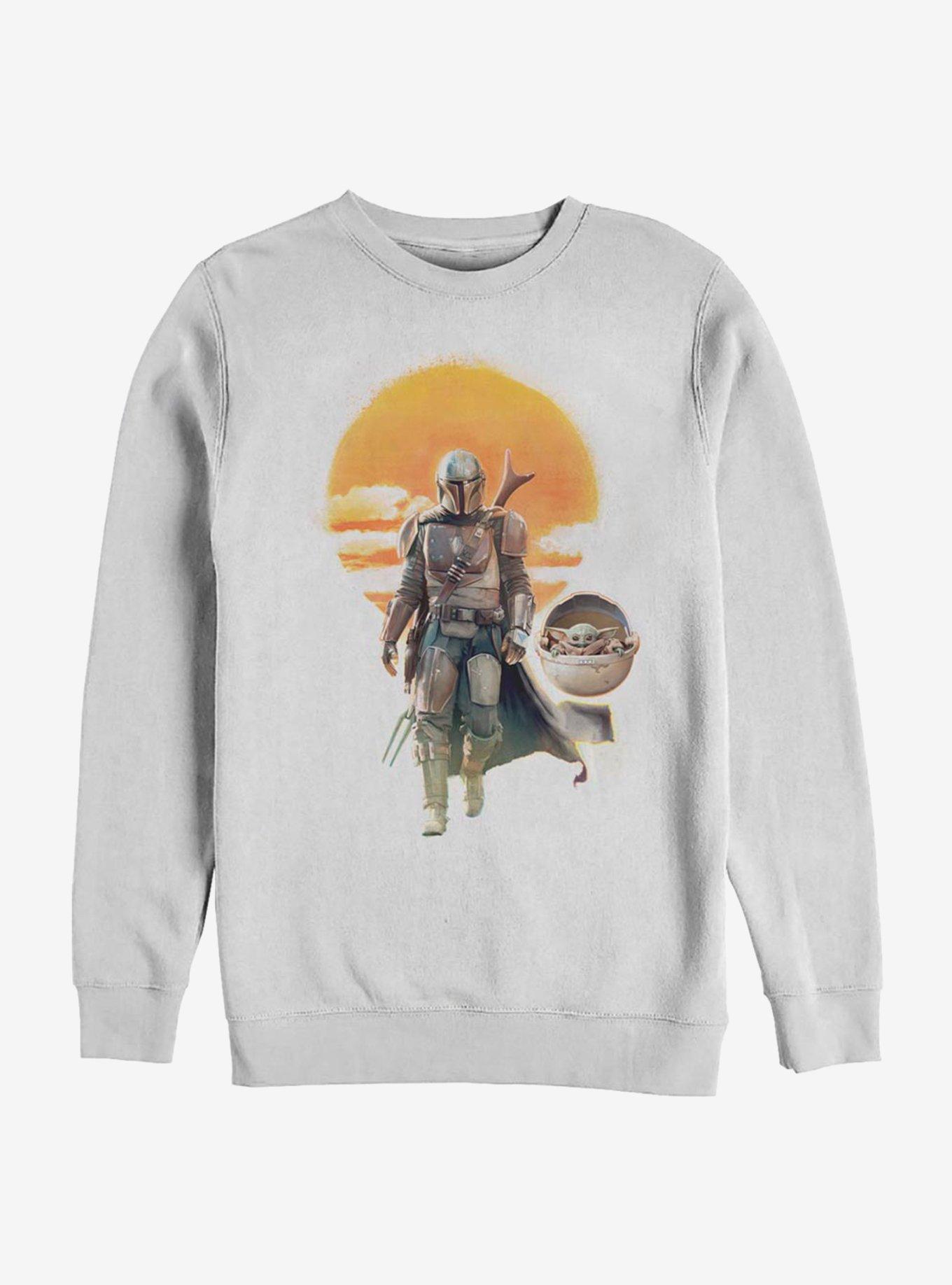 Star Wars The Mandalorian The Child Casual Stroll Crew Sweatshirt, WHITE, hi-res