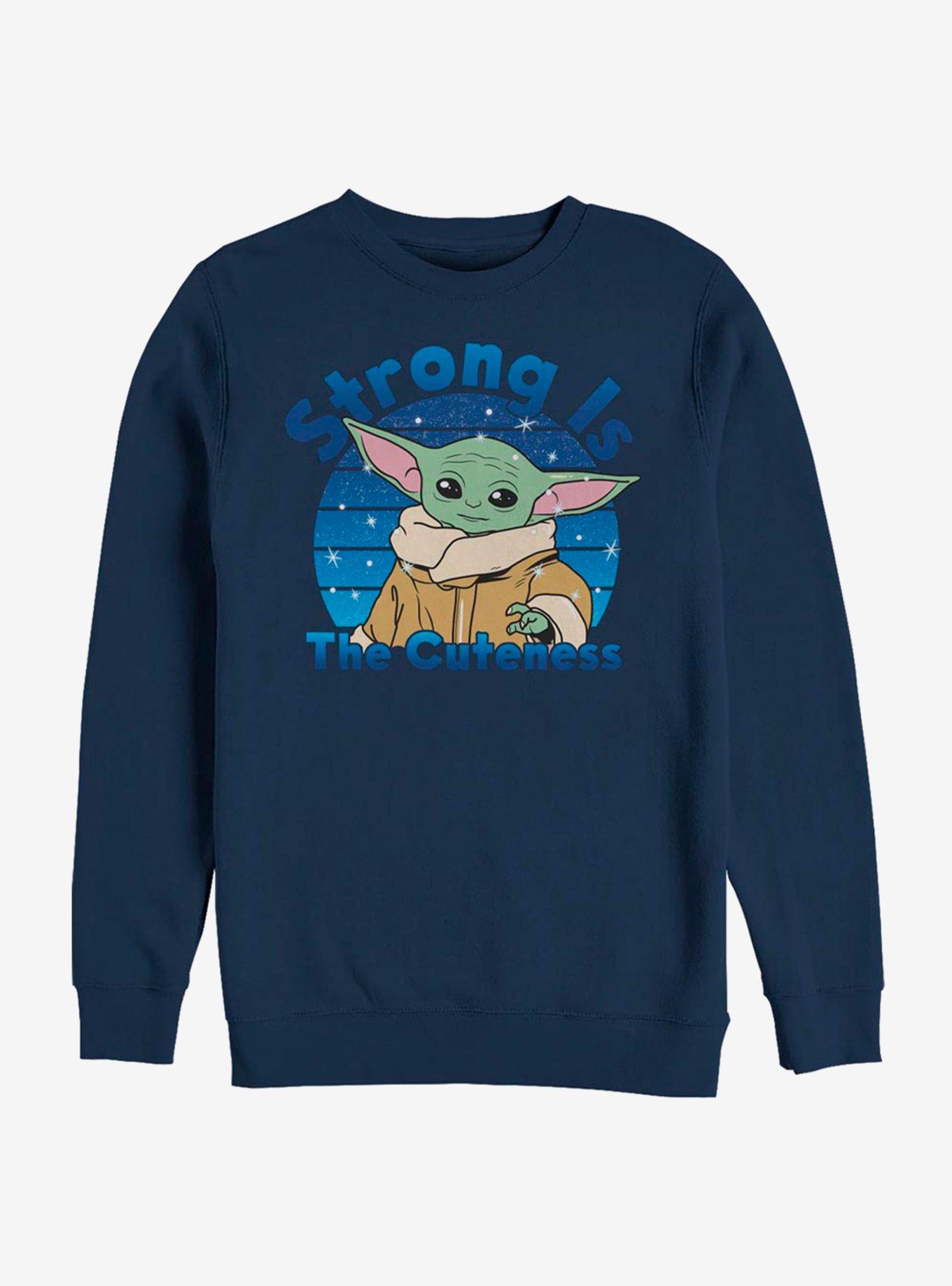 Star Wars The Mandalorian The Child Strong Is The Cuteness Crew Sweatshirt, NAVY, hi-res