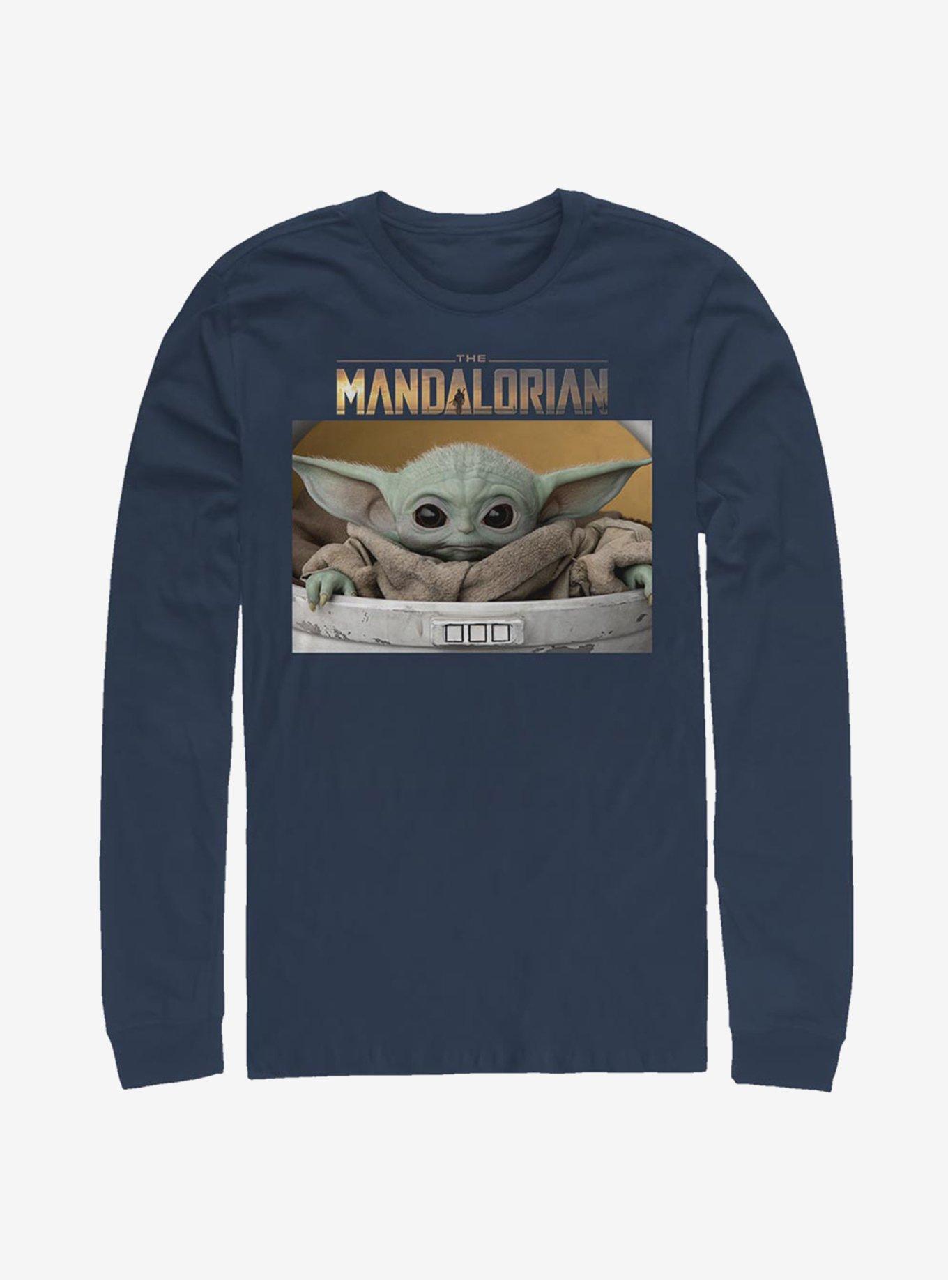 Star Wars The Mandalorian The Child Box Photo Long-Sleeve T-Shirt, NAVY, hi-res