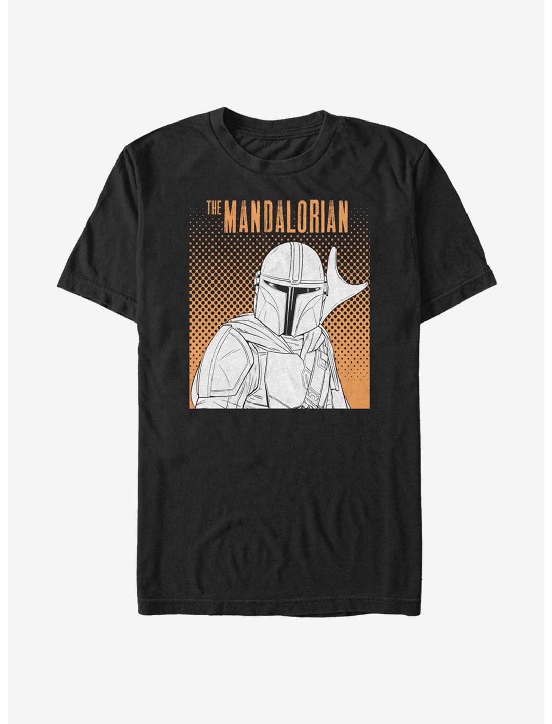 Star Wars The Mandalorian Mando Outline T-Shirt, BLACK, hi-res