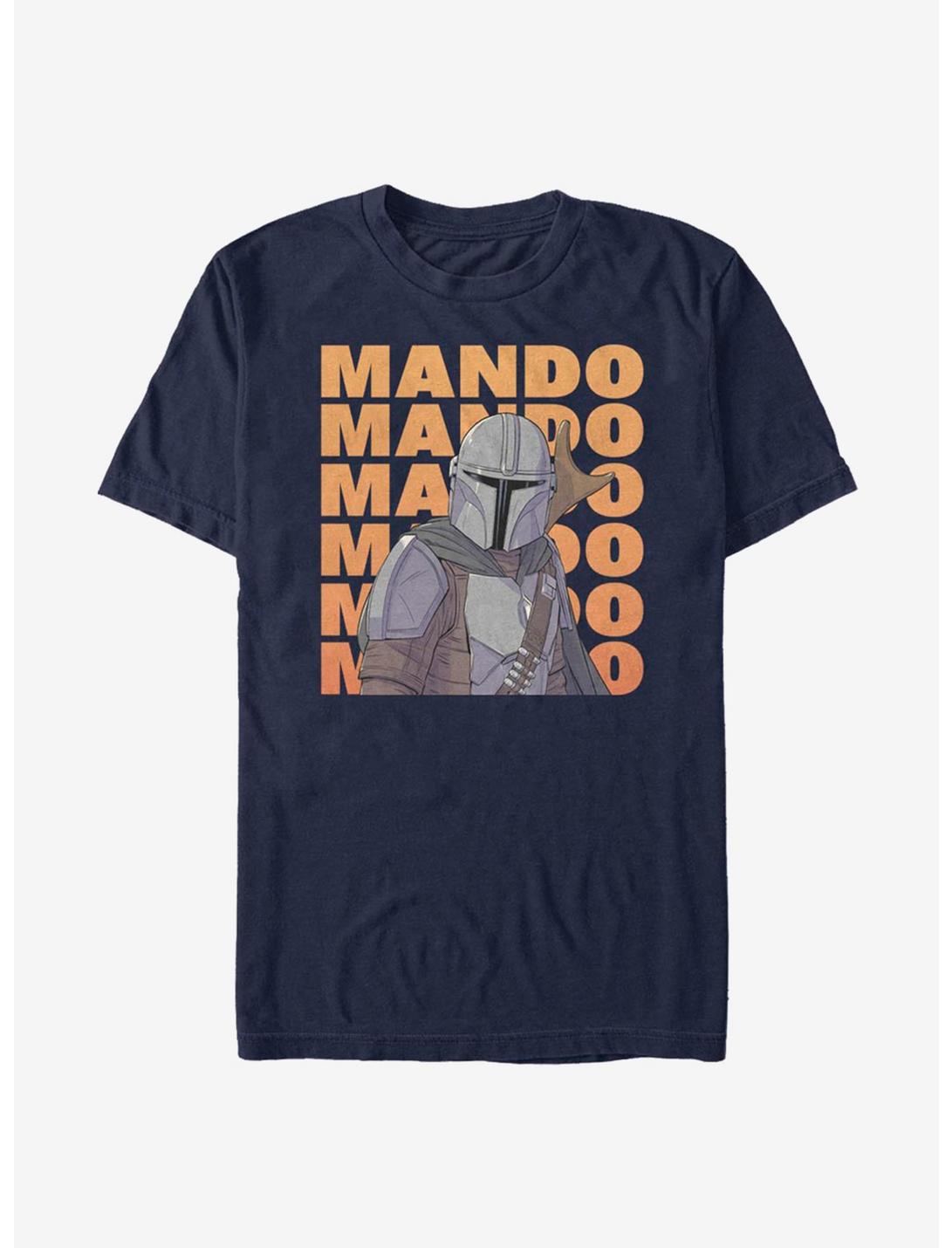 Star Wars The Mandalorian Mando Text T-Shirt, NAVY, hi-res