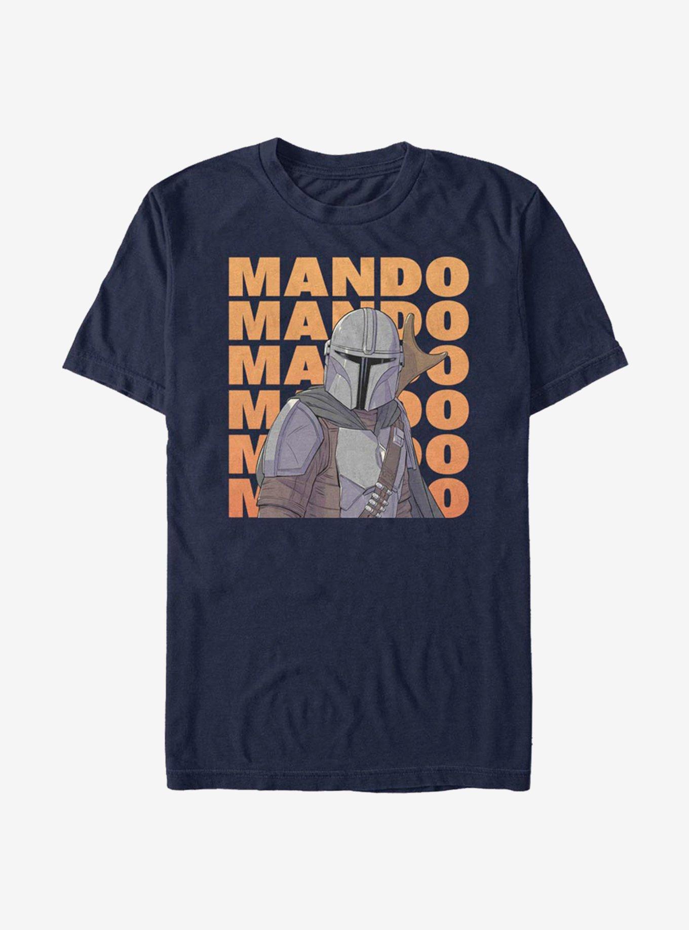Star Wars The Mandalorian Mando Text T-Shirt, NAVY, hi-res