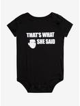 The Office That's What She Said Infant One-Piece - BoxLunch Exclusive, WHITE, hi-res