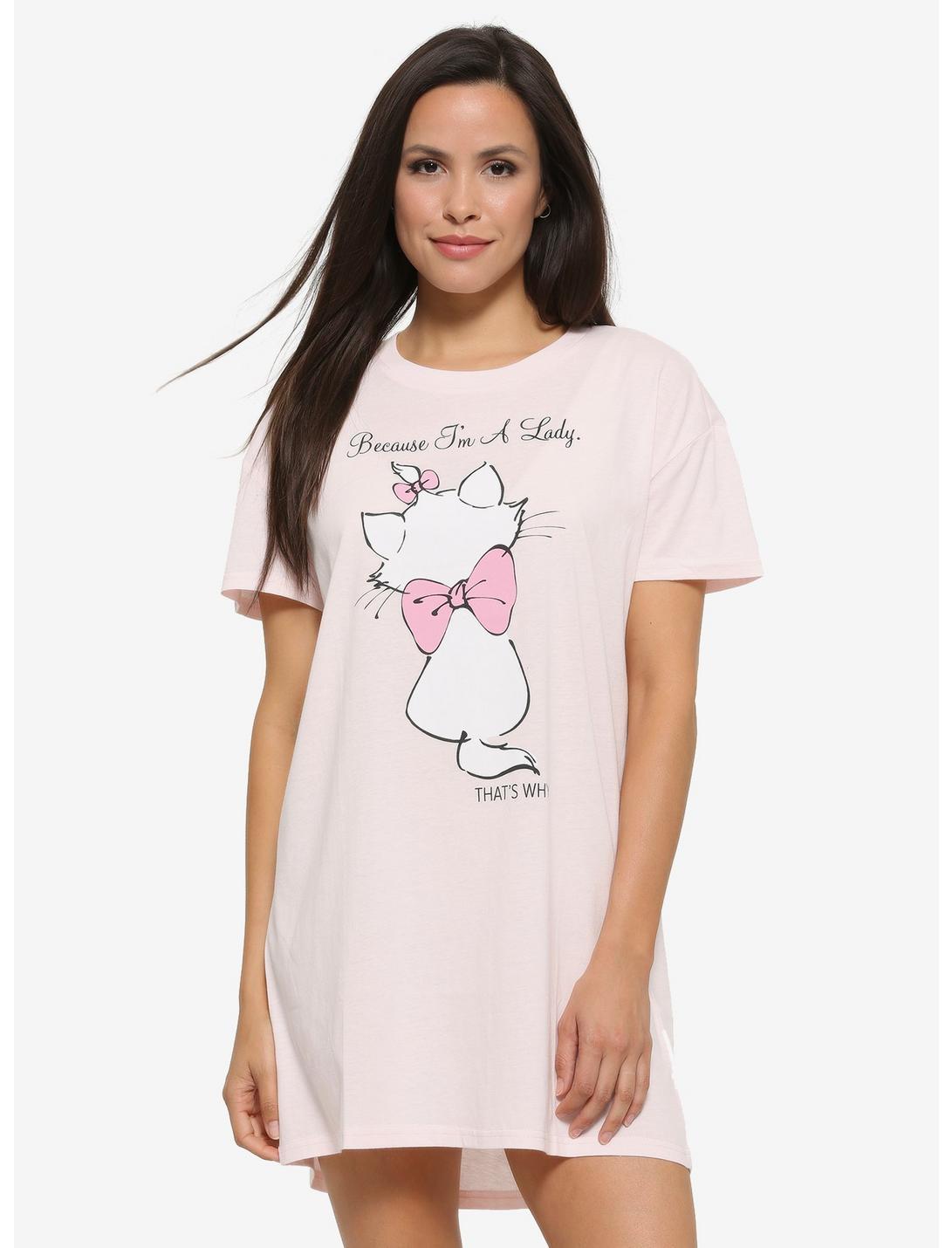 Disney The Aristocats Marie Because I'm a Lady Sleep Shirt - BoxLunch Exclusive, WHITE, hi-res