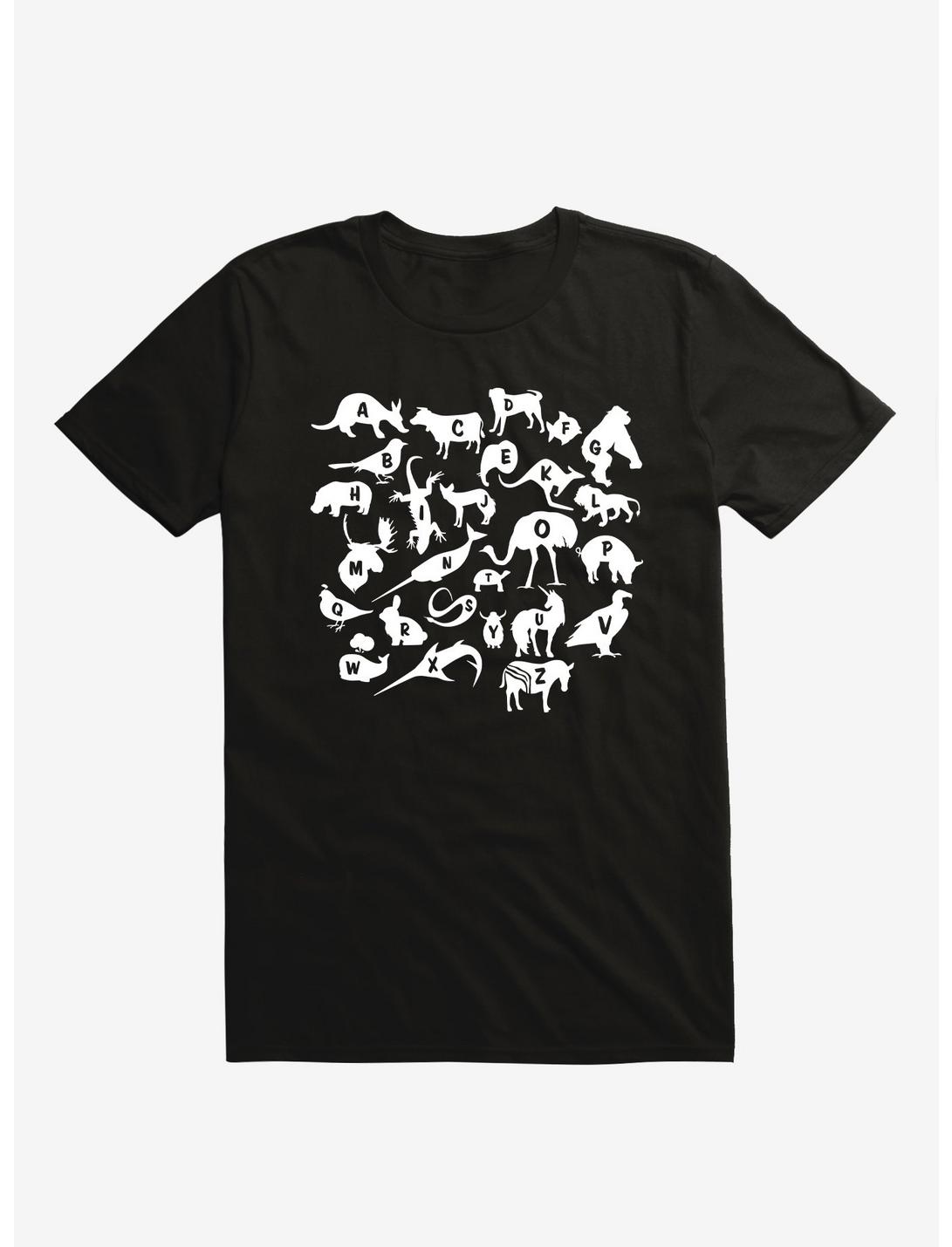 Alphabet Zoo Animals T-Shirt, BLACK, hi-res