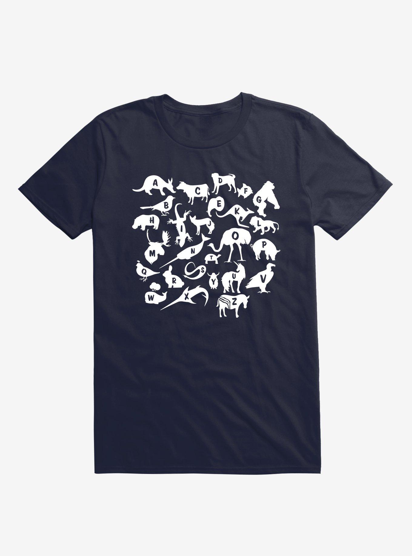 Alphabet Zoo Animals T-Shirt, NAVY, hi-res