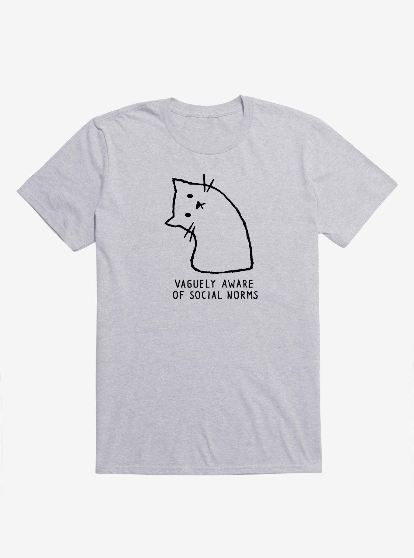 Vaguely Aware Of Social Norms Cat T-Shirt, SPORT GRAY, hi-res