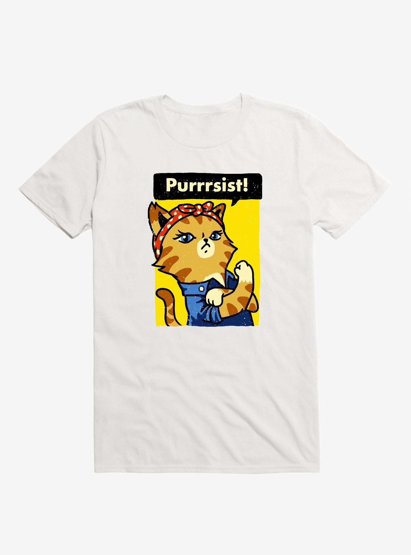 Purrrsist! Cat T-Shirt, WHITE, hi-res