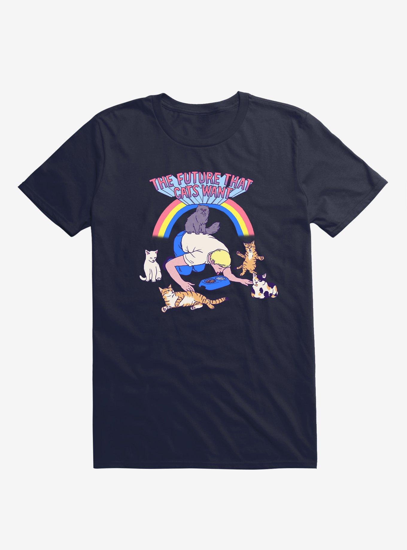 The Future That Cats Want T-Shirt, NAVY, hi-res