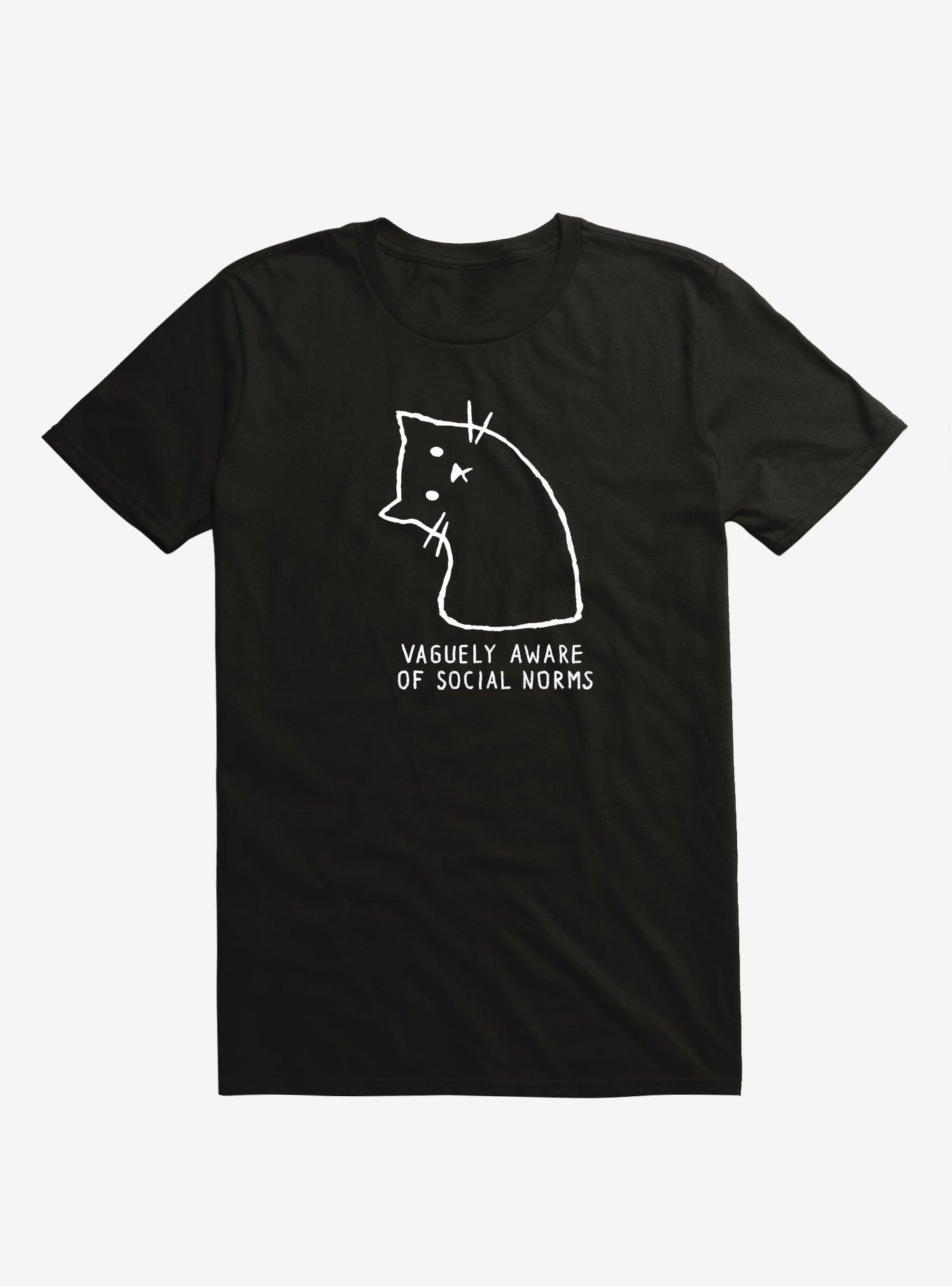 Vaguely Aware Of Social Norms Cat T-Shirt, , hi-res