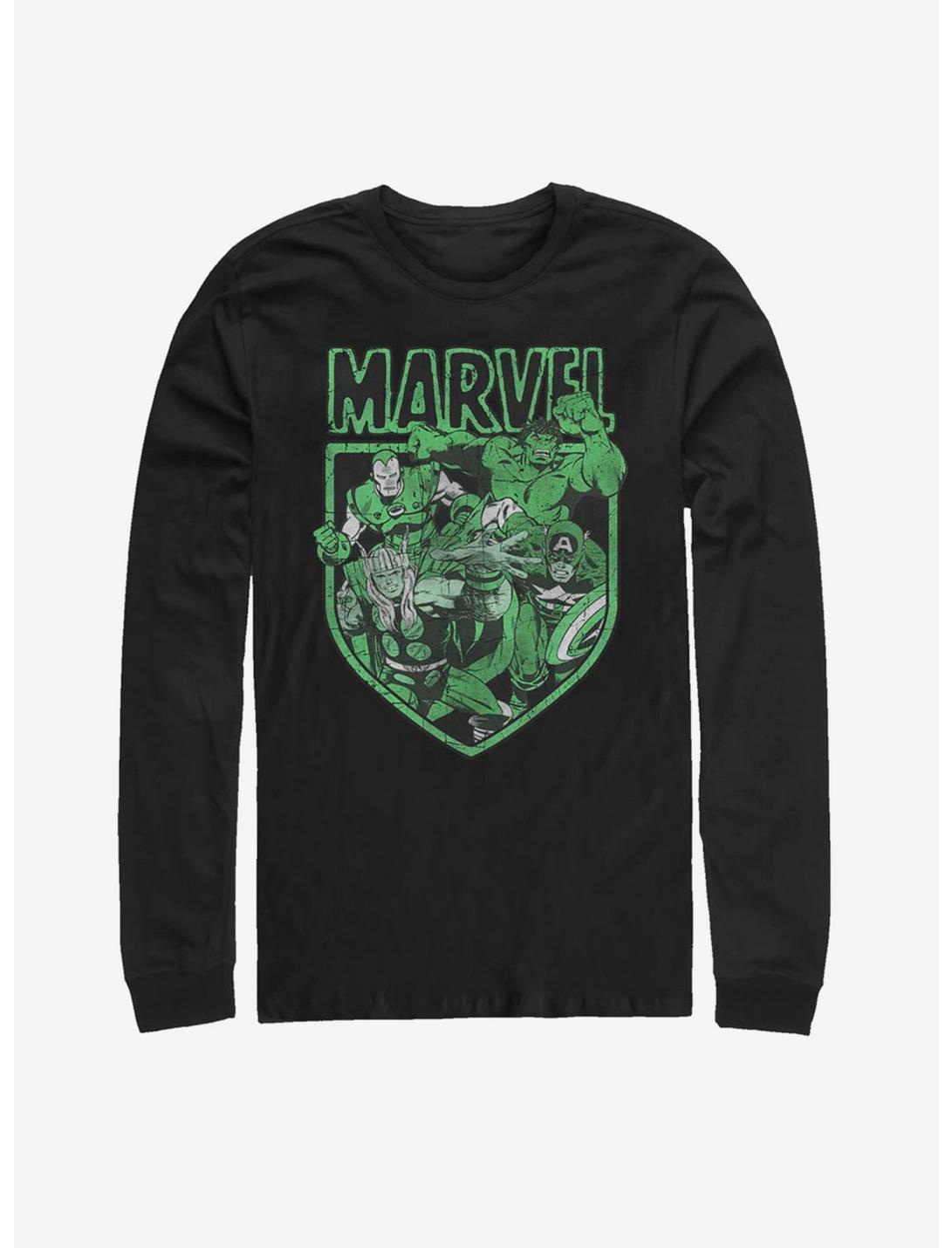 Marvel Avengers Lucky Green Long-Sleeve T-Shirt, BLACK, hi-res