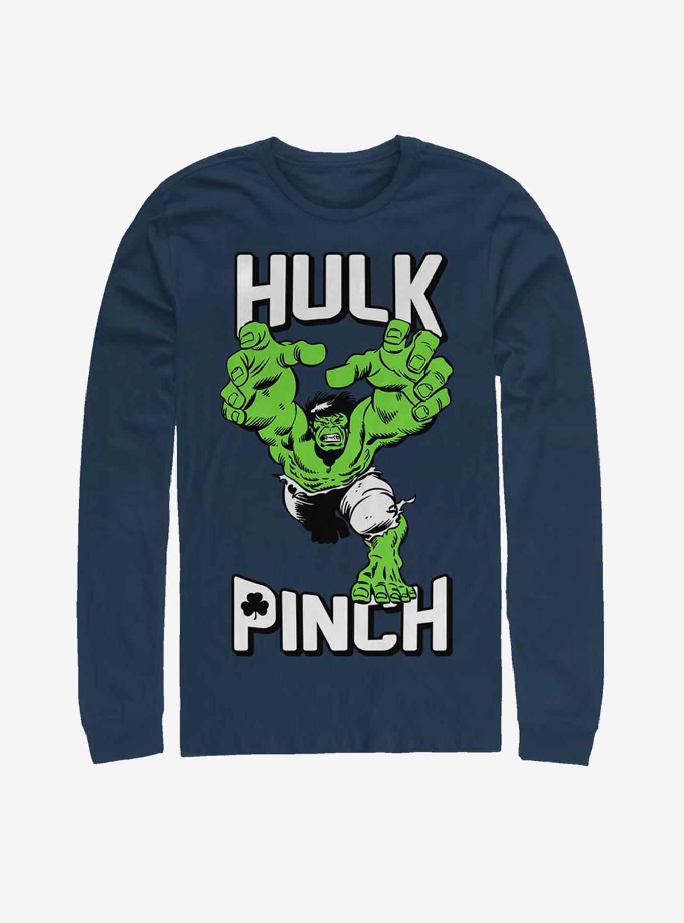 Marvel Hulk Pinch Long-Sleeve T-Shirt, NAVY, hi-res