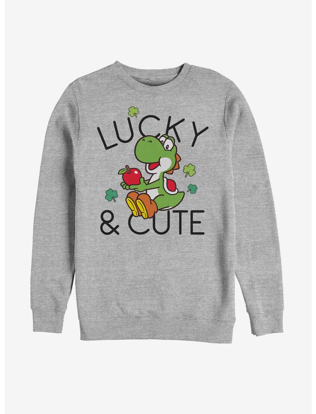 Nintendo Mario Lucky And Cute Yoshi Sweatshirt, ATH HTR, hi-res