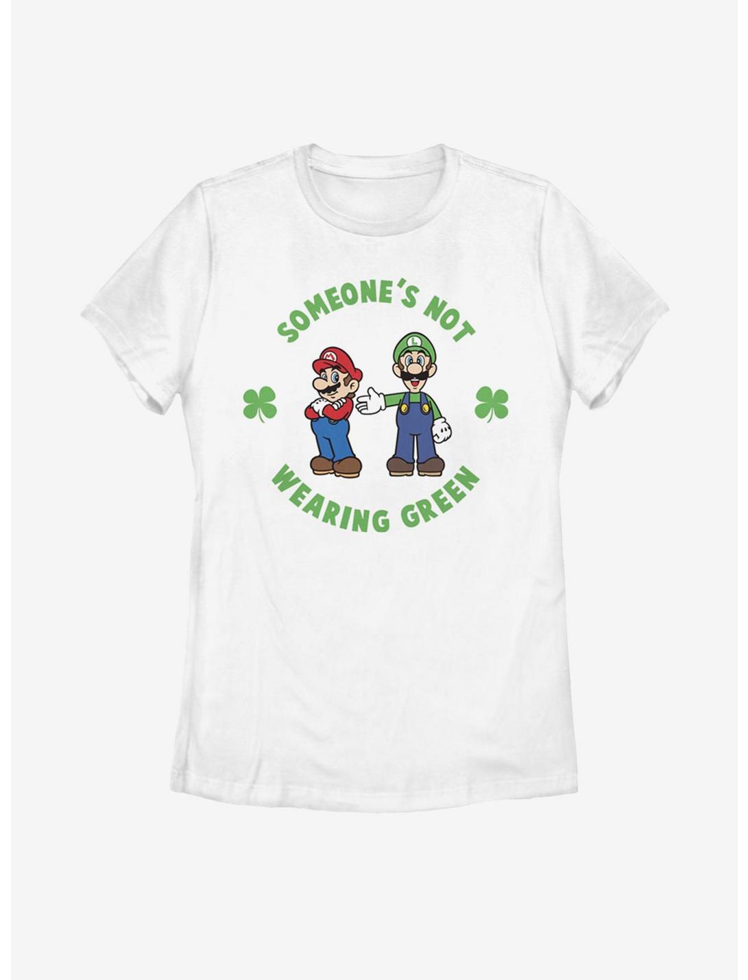 Nintendo Mario Luigi Wear Green Womens T-Shirt, WHITE, hi-res