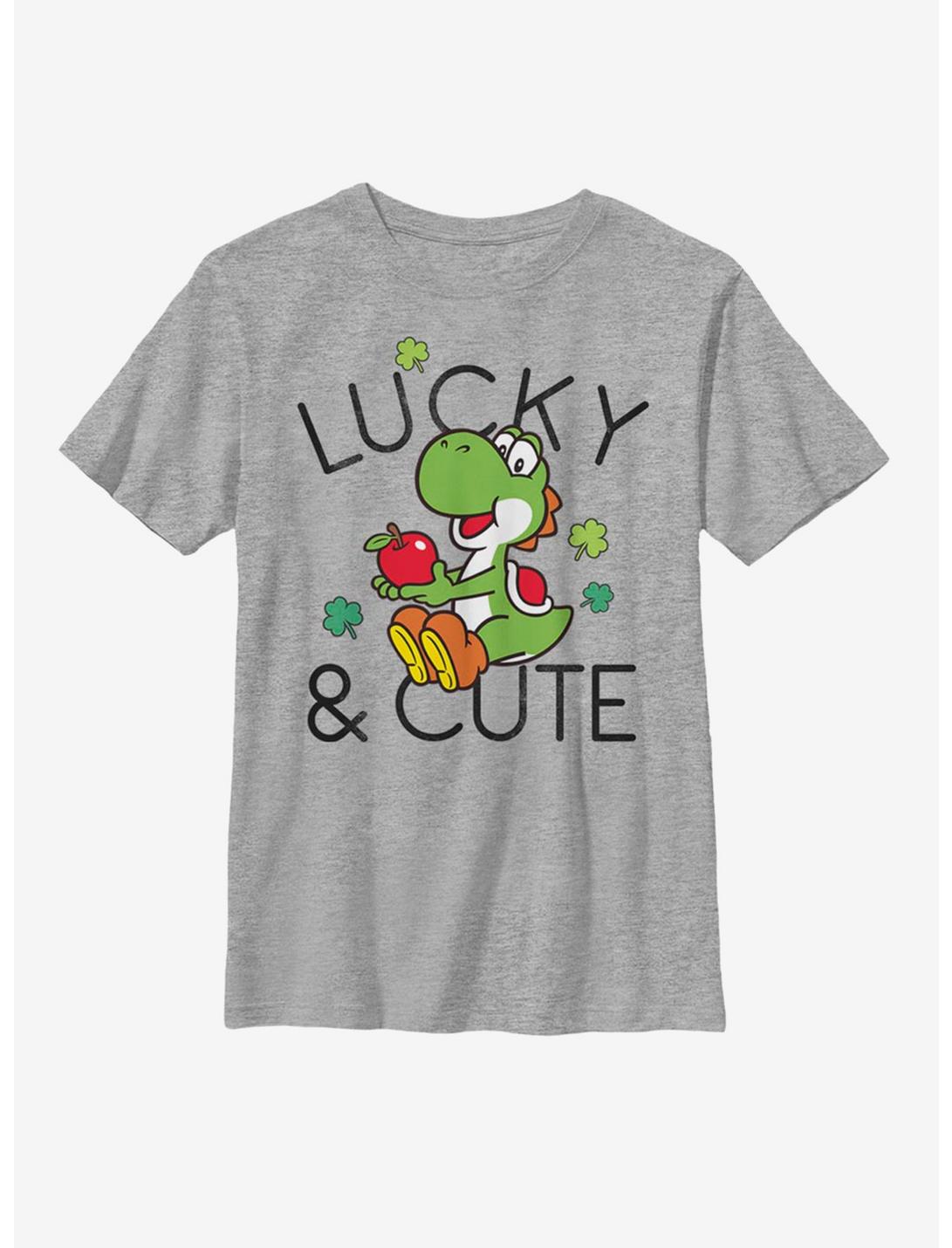 Nintendo Mario Lucky And Cute Yoshi Youth T-Shirt, ATH HTR, hi-res