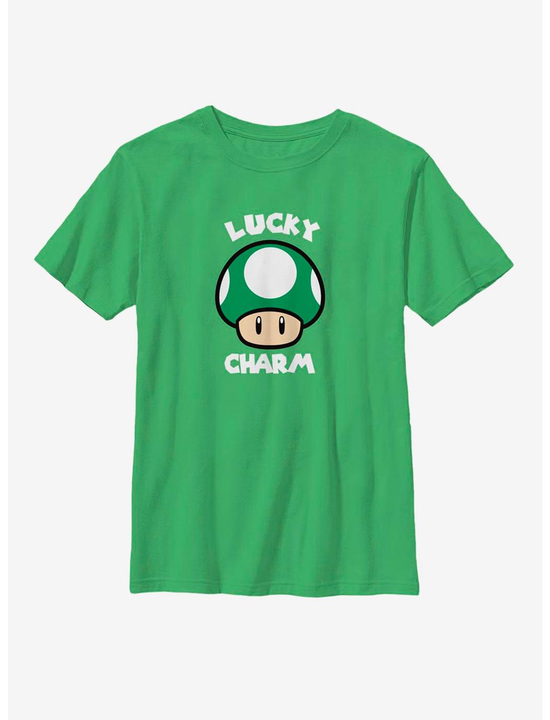 Nintendo Mario Lucky Mushroom Youth T-Shirt, KELLY, hi-res