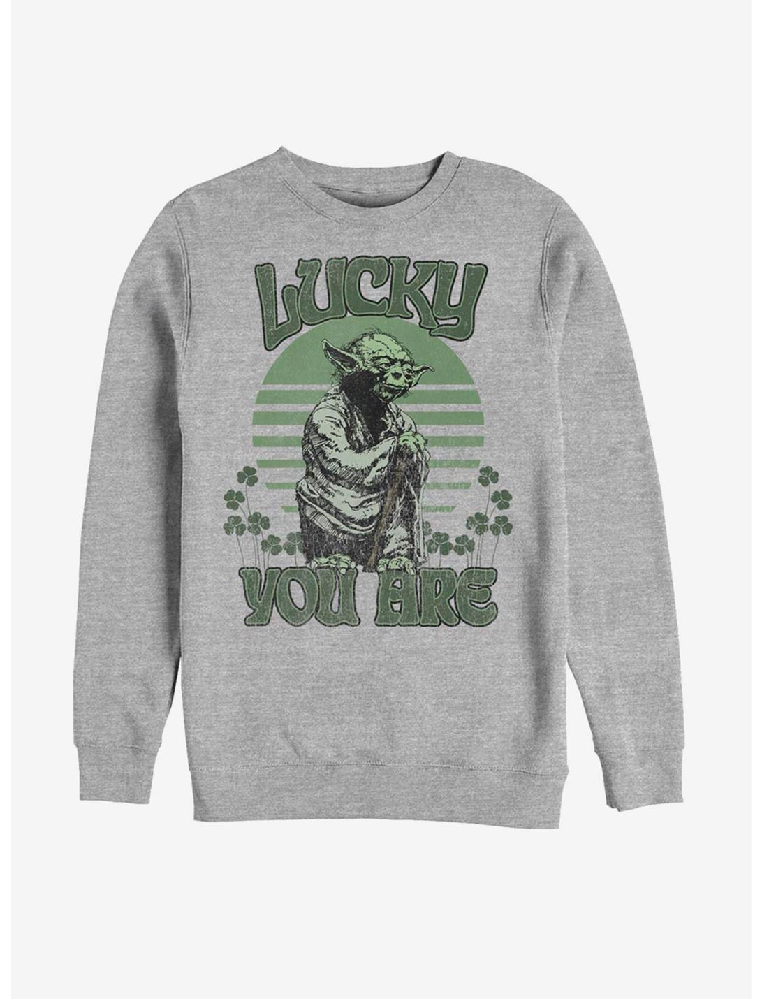 Star Wars Lucky Is Yoda Sweatshirt, ATH HTR, hi-res