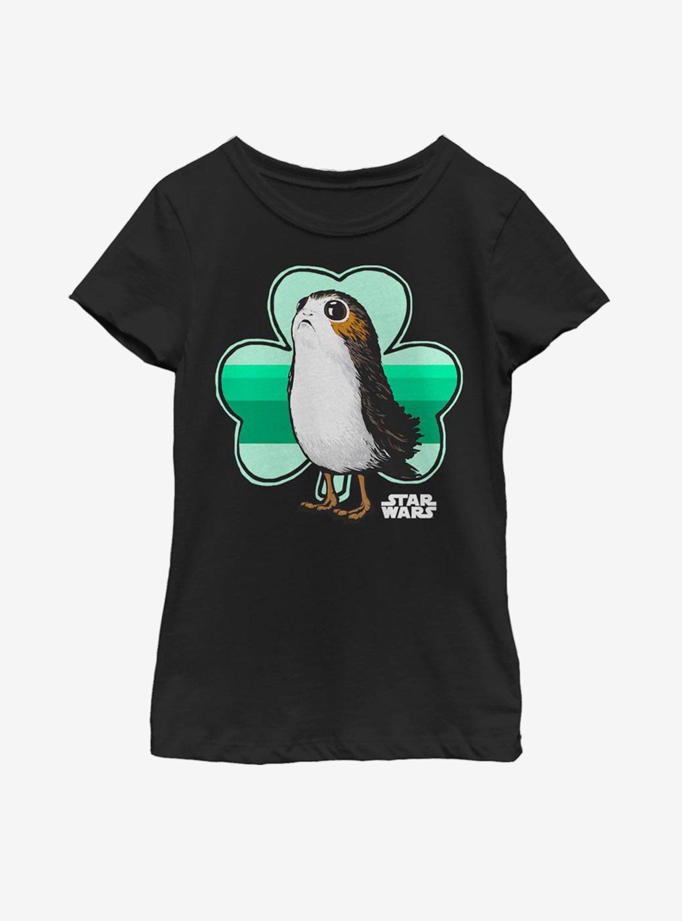 Star Wars Porg Clover Youth Girls T-Shirt, , hi-res