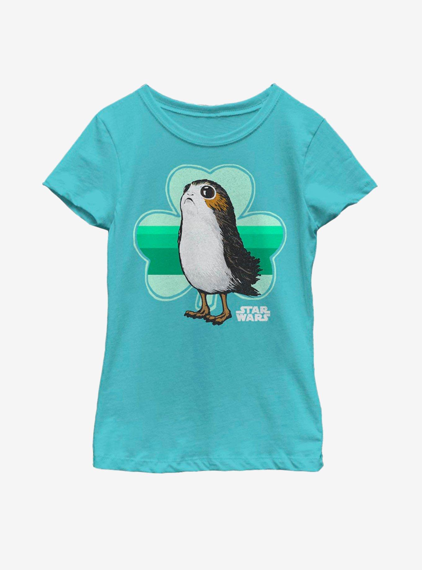 Star Wars Porg Clover Youth Girls T-Shirt, , hi-res