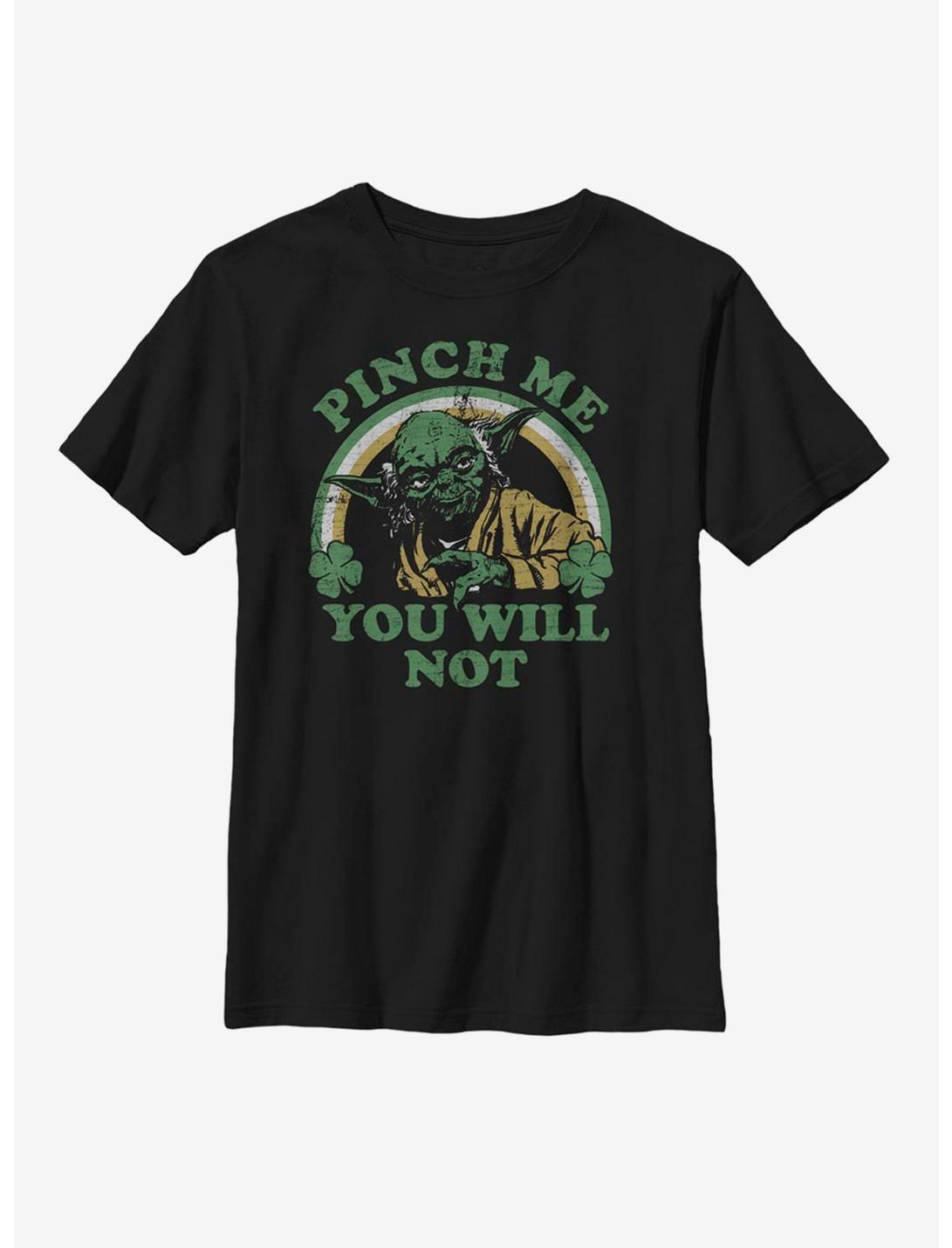 Star Wars Yoda Pinch Me You Will Not Youth T-Shirt, BLACK, hi-res