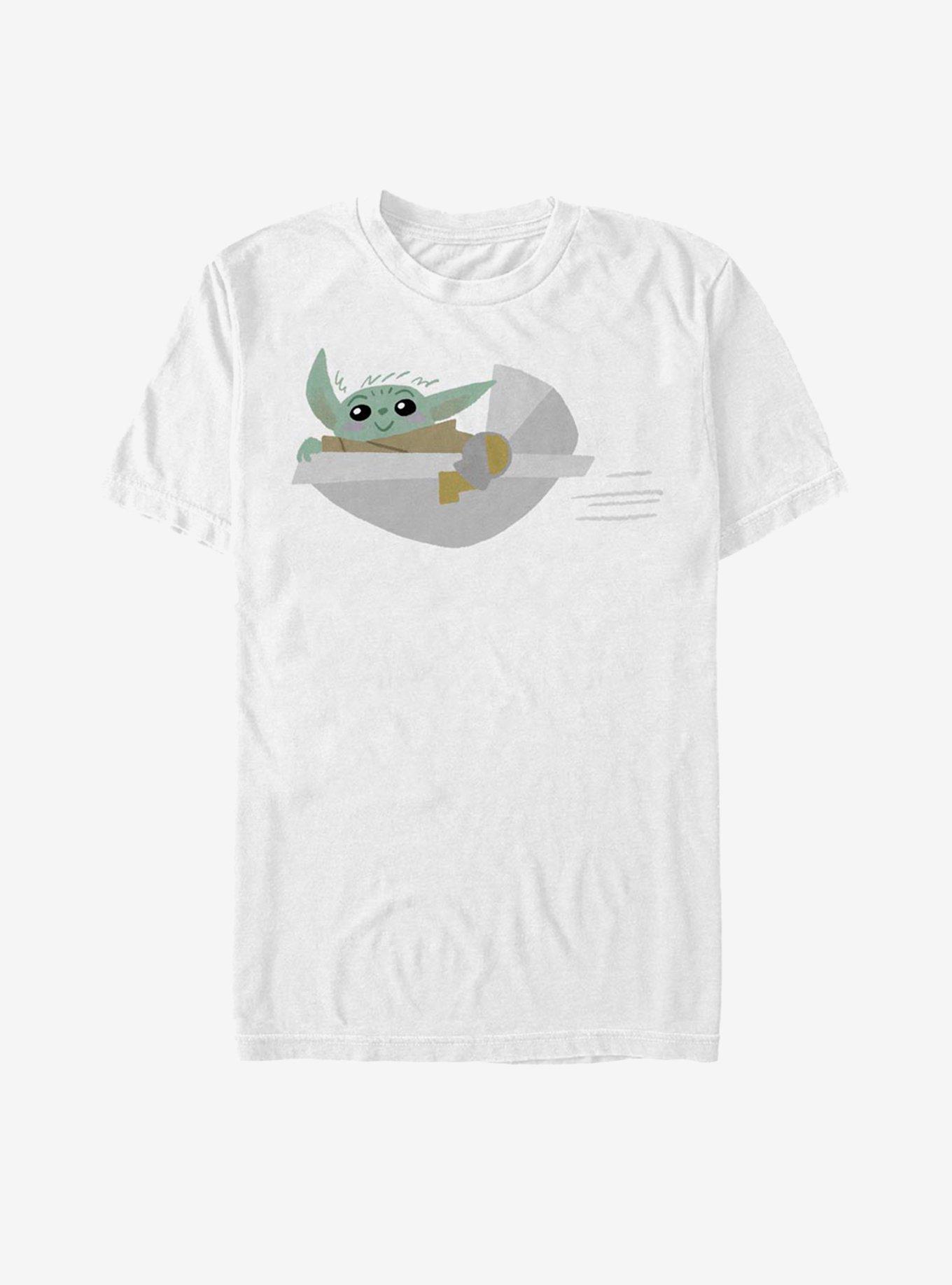 Star Wars The Mandalorian The Child Flying T-Shirt, WHITE, hi-res