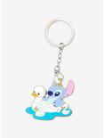 Loungefly Disney Lilo & Stitch Duck Floatie Enamel Keychain - BoxLunch Exclusive, , hi-res