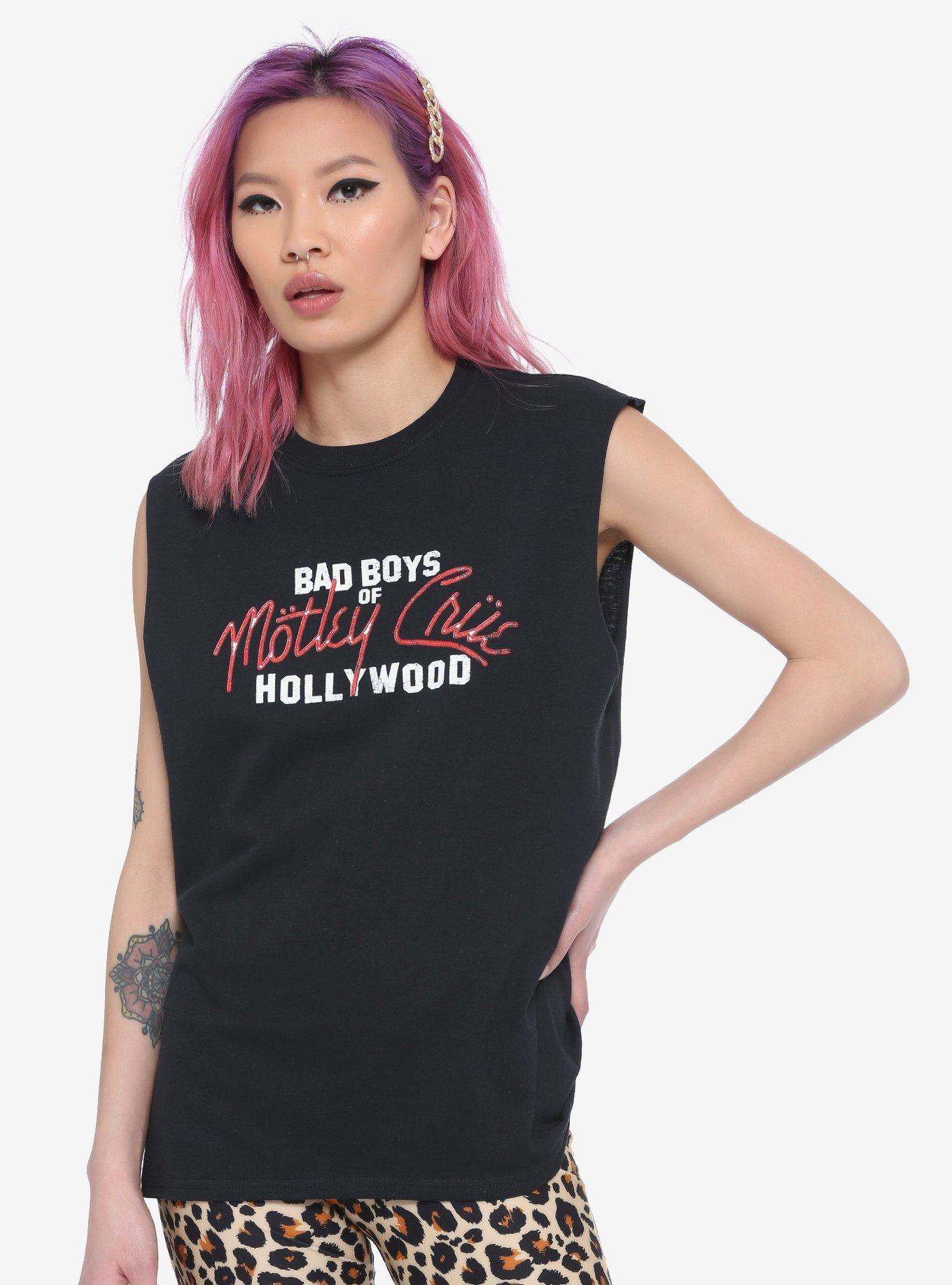 Motley Crue Bad Boys Of Hollywood Girls Muscle Top, BLACK, hi-res