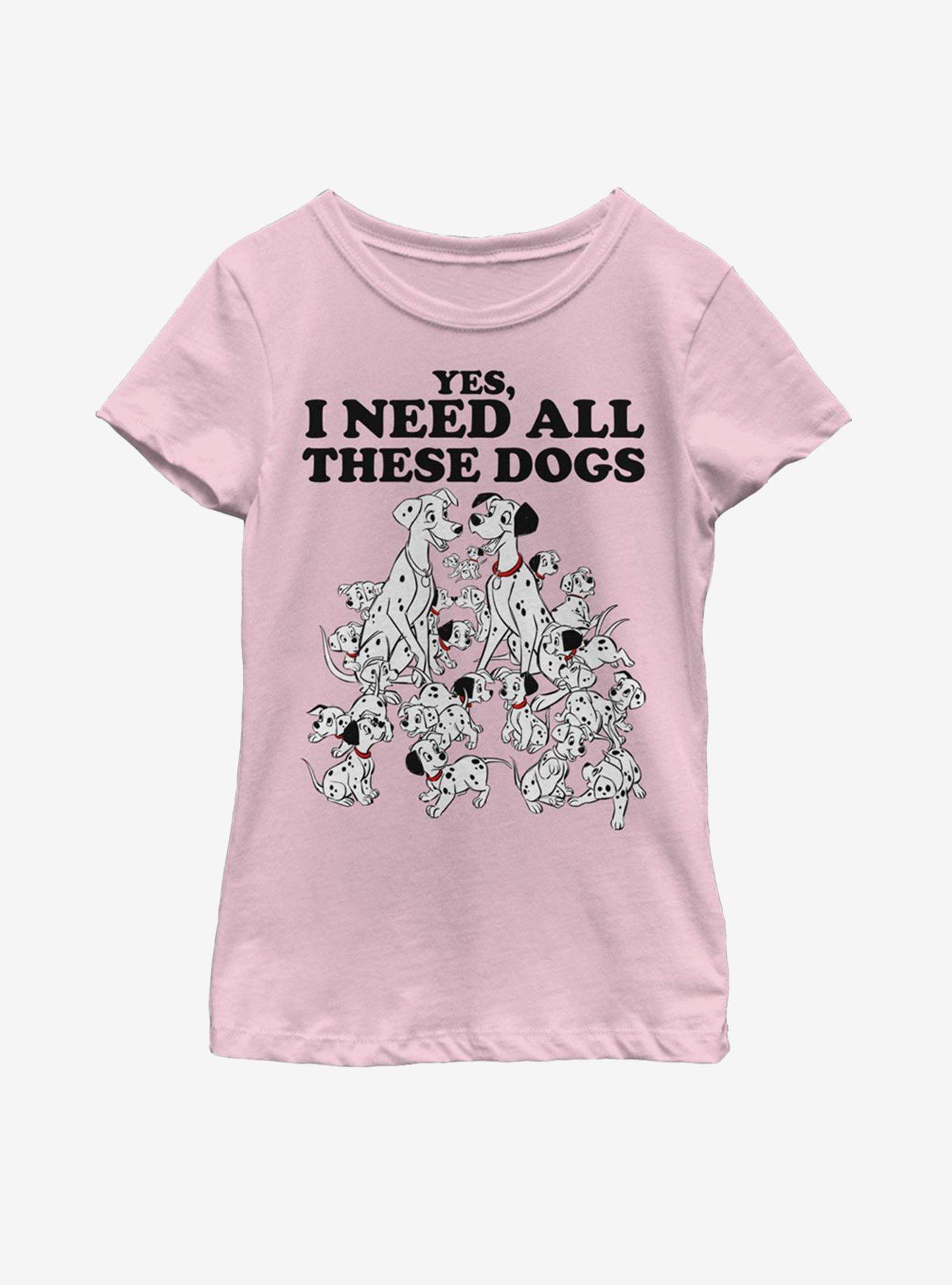 Disney 101 Dalmatians All These Dogs Youth Girls T-Shirt, PINK, hi-res